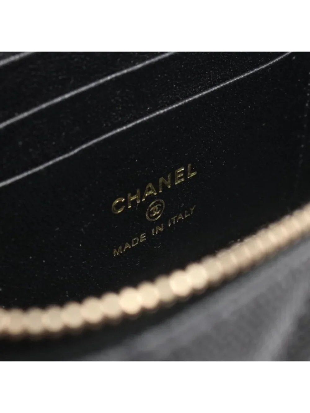 Chanel Shoulder Bag Quilted Vanity Black Calf Chain